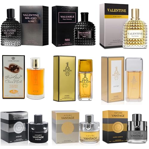 Mens Cologne Sampler Set  100ml Each 9PCS    Luxury Fragrance Variety Pack for Men   Woodsy  Citrus  Spicy & Fresh Scents   Gift Ready Collection Combo Set B1 