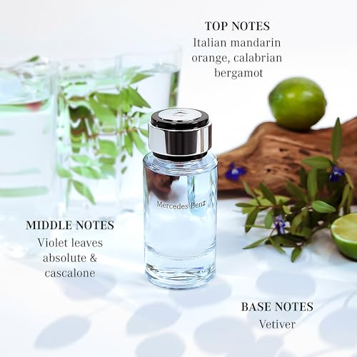 Mercedes Benz Cologne for Men   4 Fl Oz   Eau De Toilette Perfume Spray for Man   Woody & Musky Scent   Luxury Long Lasting Fragrance with Notes Of Violet leaves  Cascalone & Vetiver