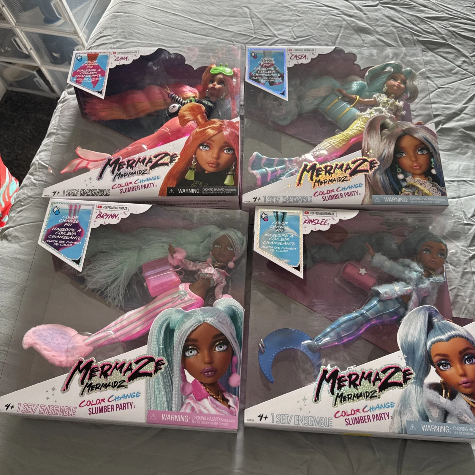 Mermaze Mermaidz Slumber Party 4 Doll Bundle Zuna Casea Kinslee Brynn New