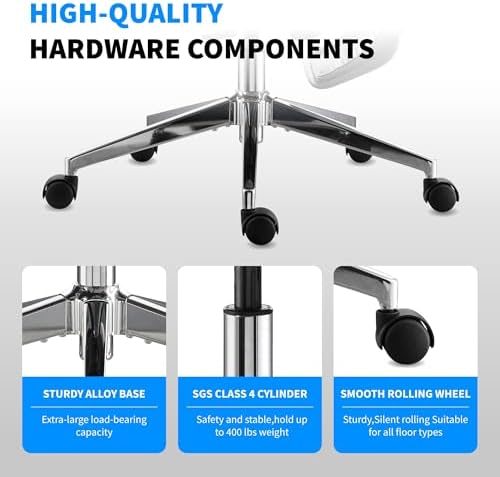 Mesh Ergonomic Office Chair with Footrest High Back Mesh Gaming Chair with Lumbar Support Adjustable Headrest and Armrests for Home Office Desk Chair  Modern  Grey 