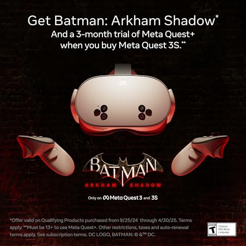 Meta Quest 3S 128GB   Get Batman  Arkham Shadow and a 3 Month Trial of Meta Horizon  Included   All in One Headset