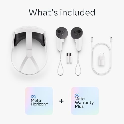 Meta Quest 3 512 GB | Auriculares VR - Resolución del 30 por ciento más nítida - 2 veces potencia de procesamiento gráfico - Realidad virtual sin cables - Acceso a más de 40 juegos con una prueba de 3 meses de Meta Horizon+ incluida