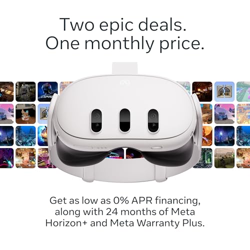 Meta Quest 3 512GB | VR Headset — Thirty Percent Sharper Resolution — 2X Graphical Processing Power — Virtual Reality Without Wires — Access to 40+ Games with a 3-Month Trial of Meta Horizon+ Included