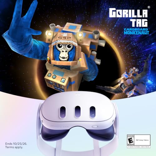 Meta Quest 3 512GB   VR Without Wires   Gorilla Tag Cardboard Monkenaut Bundle   Amazon Exclusive  Access to 100  Games with a 3 Month Trial of Meta Horizon  Included