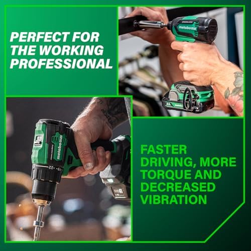 Metabo HPT 18V MultiVolt Cordless Brushless Driver Drill & Impact Driver Combo Kit  Power Tool Kit  2 Lithium Ion Metabo HPT Batteries and Charger  High Torque  Compact Lightweight Design  KC18DEXQB