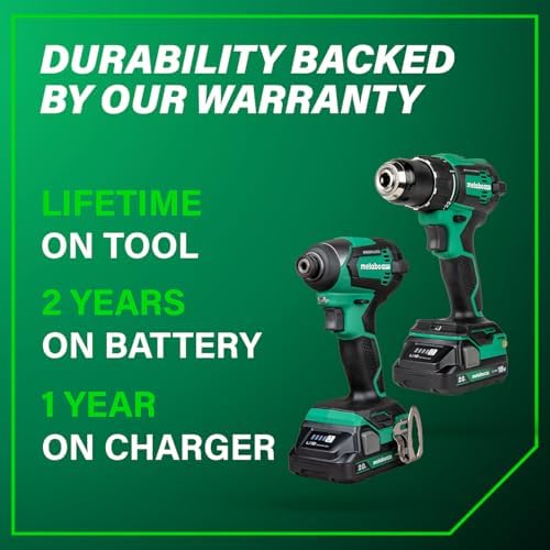 Metabo HPT 18V MultiVolt Cordless Brushless Driver Drill & Impact Driver Combo Kit  Power Tool Kit  2 Lithium Ion Metabo HPT Batteries and Charger  High Torque  Compact Lightweight Design  KC18DEXQB
