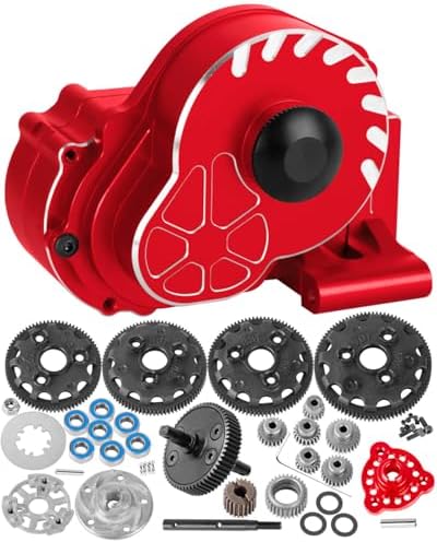 Metal Magnum 272R Assembled Transmission Upgrades Part for 1/10 Slash/Rustler/Stampede/Bandit 2WD VXL  Gearbox Transmission Bundle with Tooth Spur Gear Hops Up  #9495 Red 