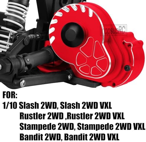 Metal Magnum 272R Assembled Transmission Upgrades Part for 1/10 Slash/Rustler/Stampede/Bandit 2WD VXL  Gearbox Transmission Bundle with Tooth Spur Gear Hops Up  #9495 Red 