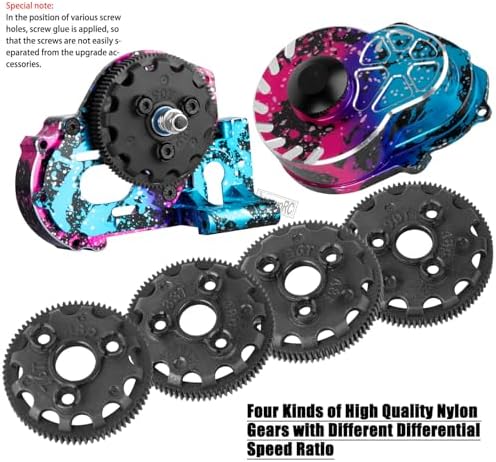 Metal Magnum 272R Assembled Transmission Upgrades Part for 1/10 Slash/Rustler/Stampede/Bandit 2WD VXL  Gearbox Transmission Bundle with Tooth Spur Gear Hops Up  #9495 Red 