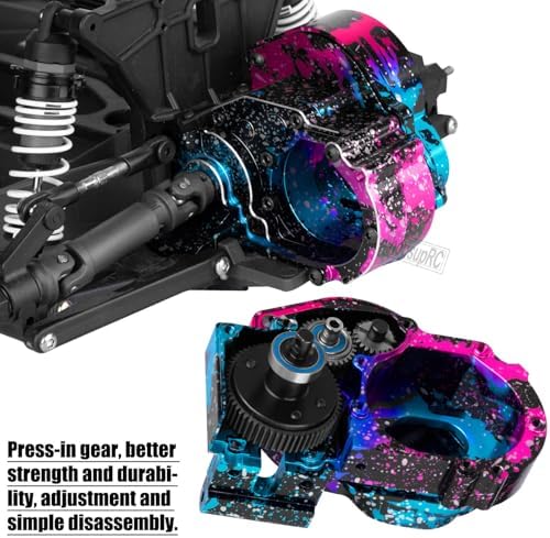 Metal Magnum 272R Assembled Transmission Upgrades Part for 1/10 Slash/Rustler/Stampede/Bandit 2WD VXL  Gearbox Transmission Bundle with Tooth Spur Gear Hops Up  #9495 Red 