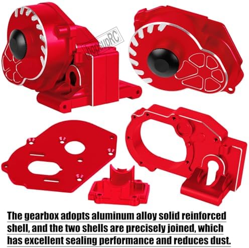 Metal Magnum 272R Assembled Transmission Upgrades Part for 1/10 Slash/Rustler/Stampede/Bandit 2WD VXL  Gearbox Transmission Bundle with Tooth Spur Gear Hops Up  #9495 Red 