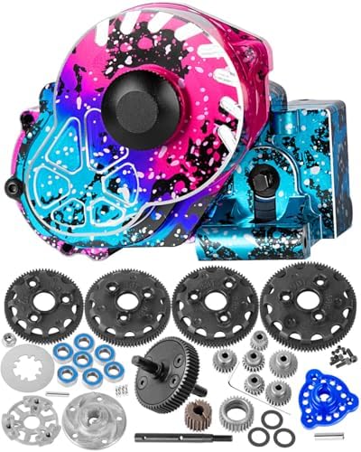 Metal Magnum 272R Assembled Transmission Upgrades Part for 1/10 Slash/Rustler/Stampede/Bandit 2WD VXL  Gearbox Transmission Bundle with Tooth Spur Gear Hops Up  #9495 Red 