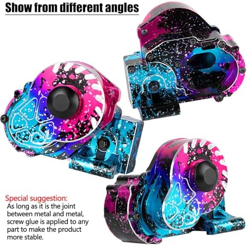 Metal Magnum 272R Assembled Transmission Upgrades Part for 1/10 Slash/Rustler/Stampede/Bandit 2WD VXL  Gearbox Transmission Bundle with Tooth Spur Gear Hops Up  #9495 Red 