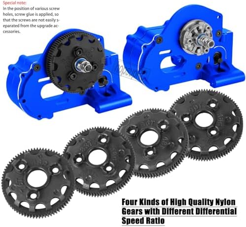 Metal Magnum 272R Assembled Transmission Upgrades Part for 1/10 Slash/Rustler/Stampede/Bandit 2WD VXL  Gearbox Transmission Bundle with Tooth Spur Gear Hops Up  #9495 Red 