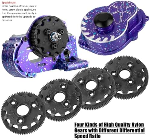 Metal Magnum 272R Assembled Transmission Upgrades Part for 1/10 Slash/Rustler/Stampede/Bandit 2WD VXL  Gearbox Transmission Bundle with Tooth Spur Gear Hops Up  #9495 Red 