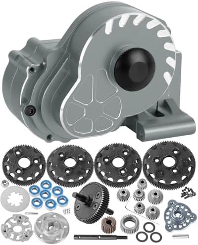 Metal Magnum 272R Assembled Transmission Upgrades Part for 1/10 Slash/Rustler/Stampede/Bandit 2WD VXL  Gearbox Transmission Bundle with Tooth Spur Gear Hops Up  #9495 Red 