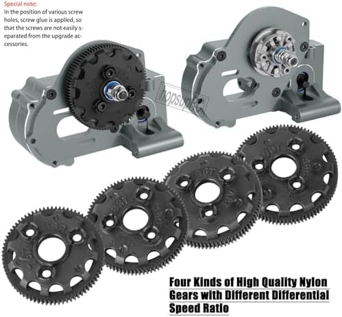 Metal Magnum 272R Assembled Transmission Upgrades Part for 1/10 Slash/Rustler/Stampede/Bandit 2WD VXL  Gearbox Transmission Bundle with Tooth Spur Gear Hops Up  #9495 Red 