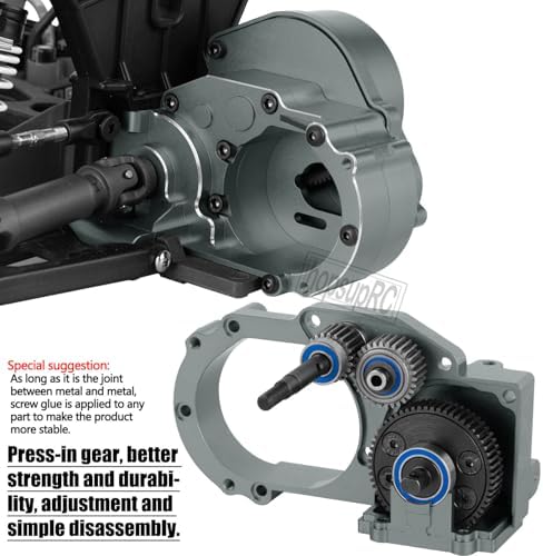 Metal Magnum 272R Assembled Transmission Upgrades Part for 1/10 Slash/Rustler/Stampede/Bandit 2WD VXL  Gearbox Transmission Bundle with Tooth Spur Gear Hops Up  #9495 Red 