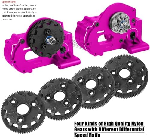 Metal Magnum 272R Assembled Transmission Upgrades Part for 1/10 Slash/Rustler/Stampede/Bandit 2WD VXL  Gearbox Transmission Bundle with Tooth Spur Gear Hops Up  #9495 Red 