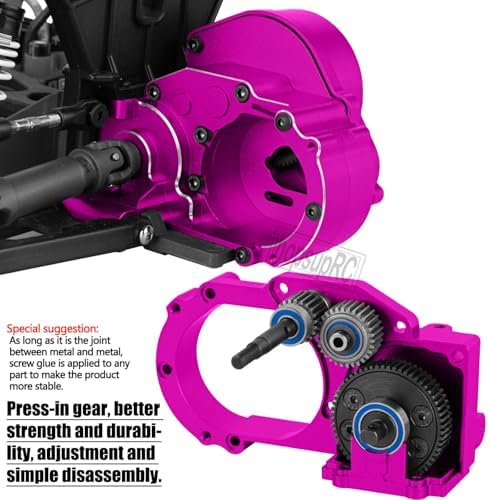 Metal Magnum 272R Assembled Transmission Upgrades Part for 1/10 Slash/Rustler/Stampede/Bandit 2WD VXL  Gearbox Transmission Bundle with Tooth Spur Gear Hops Up  #9495 Red 