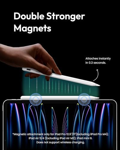 Metapen A8 iPad Pencil for Apple iPad 2018 2025  4Min Fast Charge Magnetic Attachment Stylus Pen for iPad 11/10/9/8/7/6th Gen  iPad Accessories for Pro 12 9/11/13 inch M4  Air 3/4/5/M2/M3  Mini 5/6th