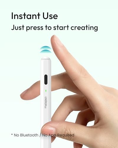 Metapen Pencil Air8 for Apple iPad 2018 2026  10 Min Faster Charge  Palm Rejection Stylus Pen for iPad a16/11/10/9/8/7/6th Gen  Pro 12 9/11/13 inch M4  Air 3/4/5/M2/M3/M4  Mini 5/6th