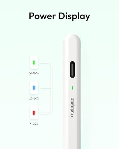 Metapen Pencil Air8 for Apple iPad 2018 2026  10 Min Faster Charge  Palm Rejection Stylus Pen for iPad a16/11/10/9/8/7/6th Gen  Pro 12 9/11/13 inch M4  Air 3/4/5/M2/M3/M4  Mini 5/6th