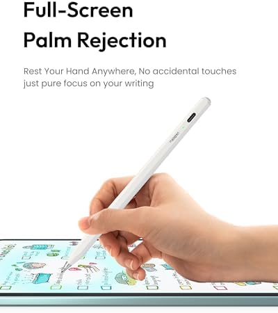 Metapen Pencil Air8 Pro for iPad 2018 2026  Ultra Quiet  2X Fast Charging  Palm Rejection Stylus Pen for iPad a16/11/10/9/8/7/6th Gen  Pro 12 9/11/13 inch M4  Air 3/4/5/M2/M3/M4  Mini 5/6th