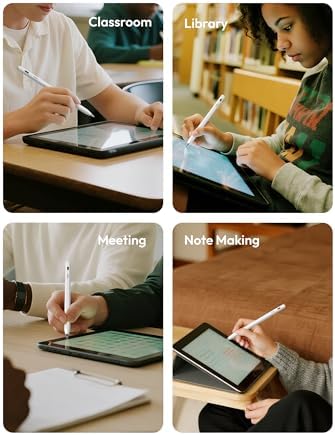Metapen Pencil Air8 Pro for iPad 2018 2026  Ultra Quiet  2X Fast Charging  Palm Rejection Stylus Pen for iPad a16/11/10/9/8/7/6th Gen  Pro 12 9/11/13 inch M4  Air 3/4/5/M2/M3/M4  Mini 5/6th