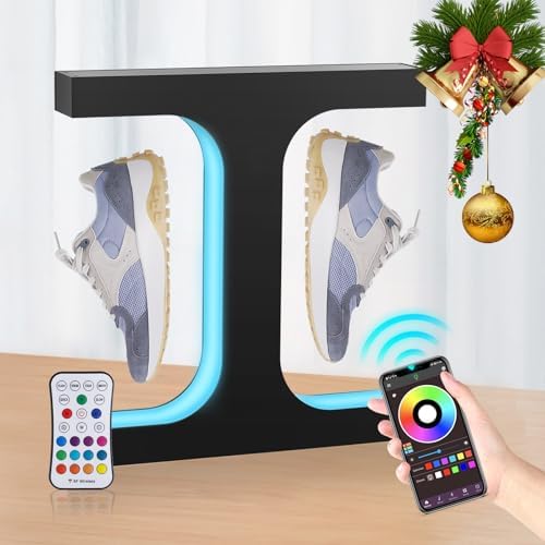 Meticuloso Levitating Shoe Display Stand  Hanging Shoe Rack LED Floating Shoe Display  for Shoe Weight <550g Magnetic Levitating Sneaker Stand for Shoes Collectors Advertising Exhibition Shoe