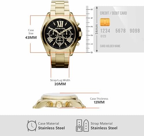 Michael Kors Bradshaw Womens Watch  Stainless Steel Chronograph Watch for Women with Steel or Leather Band