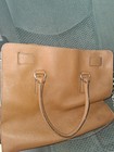 Michael Kors Brown Satchel Padlock Accent Gold Hardware Inner Pockets