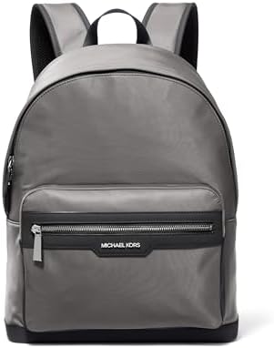 Michael Kors Malone Backpack  Silver Tone Hardware/Crimson Signature Stripe