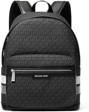Michael Kors Malone Backpack  Silver Tone Hardware/Crimson Signature Stripe