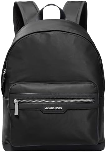 Michael Kors Malone Backpack  Silver Tone Hardware/Crimson Signature Stripe