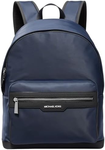 Michael Kors Malone Backpack  Silver Tone Hardware/Crimson Signature Stripe