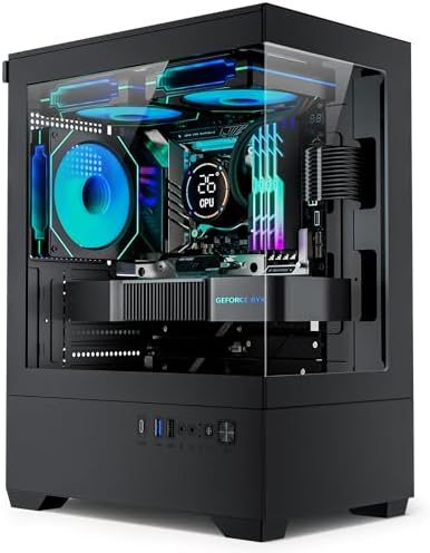 Micro ATX PC Case  Gaming MATX PC CASE with 3 PWM ARGB Fans Pre Installed  Type C Full View Dual Tempered Glass  Cpmputer CASE White