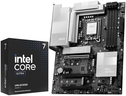 Micro Center CPU Motherboard Combo   Intel Ultra 7 265KF 20 Cores Unlocked Desktop Processor with PRO Z890 P WiFi ProSeries LGA 1851 ATX Motherboard