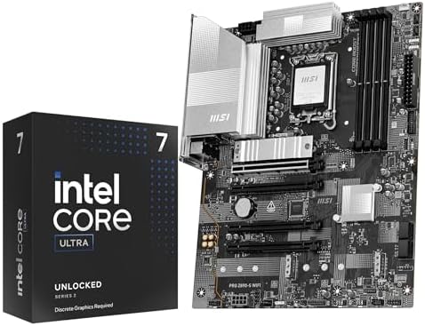Micro Center CPU Motherboard Combo   Intel Ultra 7 265KF 20 Cores Unlocked Desktop Processor with PRO Z890 P WiFi ProSeries LGA 1851 ATX Motherboard