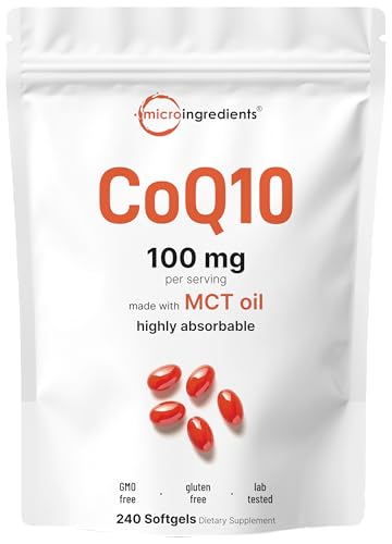 Micro Ingredients Aceite de pescado Omega-3 4,200 mg y CoQ10 100 mg cápsulas blandas paquete de 2 unidades | Pescado capturado en la naturaleza, sin eructos, sabor a limón | Ubiquinona de alta