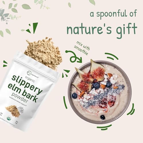 Micro Ingredients Sustainably US Grown  Organic Slippery Elm Bark Powder  1 Pound  648 Servings   Helps Soothe The Throat and Coughing  No Irradiated  No Contaminated  No GMOs  Pet Friendly