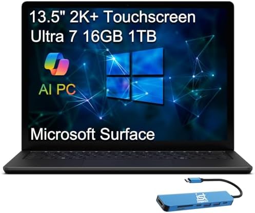 Microsoft Surface Laptop 6 AI PC for Business  13 5 2K  Touchscreen  Intel 16 Core Ultra 7 165H  > i7 1355U   16GB DDR5  1TB SSD   18 5 Hr Long Battery Life  Backlit  IR Webcam  IST HUB  Win 11 Pro