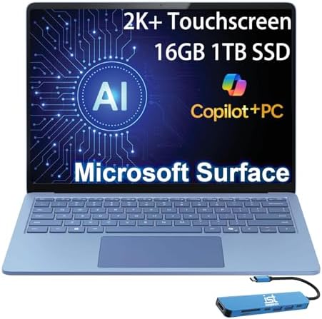 Microsoft Surface Laptop 6 AI PC for Business  13 5 2K  Touchscreen  Intel 16 Core Ultra 7 165H  > i7 1355U   16GB DDR5  1TB SSD   18 5 Hr Long Battery Life  Backlit  IR Webcam  IST HUB  Win 11 Pro