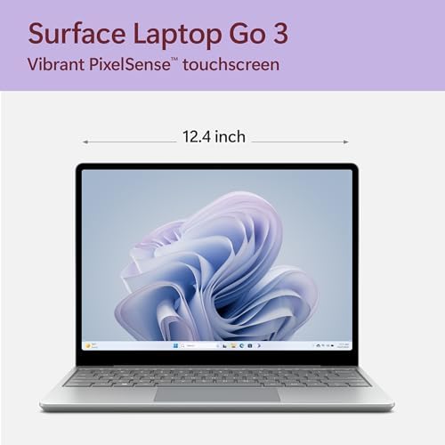 Microsoft Surface Laptop Go 3  2023    12 4 Touchscreen  Thin & Lightweight  Intel Core i5  8GB RAM  256GB SSD SSD  with Windows 11  Platinum Color Microsoft Copilot