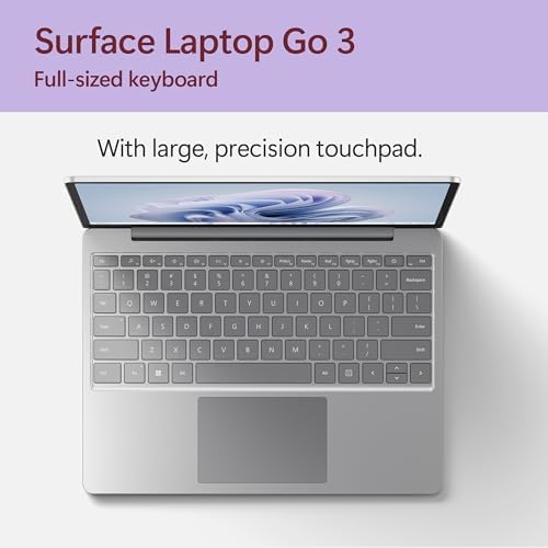 Microsoft Surface Laptop Go 3  2023    12 4 Touchscreen  Thin & Lightweight  Intel Core i5  8GB RAM  256GB SSD SSD  with Windows 11  Platinum Color Microsoft Copilot