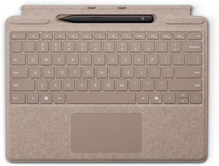 Microsoft Surface Pro Keyboard with Slim Pen 2 Bundle for Pro Copilot   11th Edition   Pro 9 and Pro 8  Alcantara Material  Black