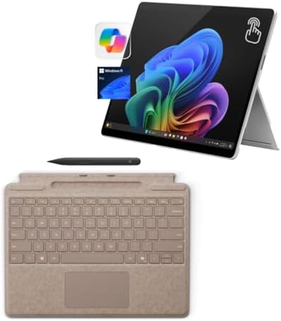 Microsoft Surface Pro 11 Bundle  13 Copilot  PC with Black Pro Keyboard & Slim Pen  Snapdragon X Plus  AI Tablet Essential Bundle for Surface Pro 11  16GB RAM  512GB SSD  Win 11 Pro