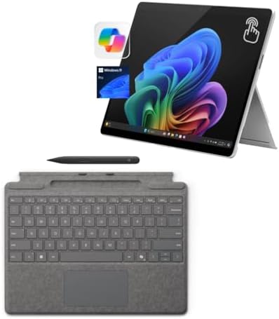 Microsoft Surface Pro 11 Bundle  13 Copilot  PC with Black Pro Keyboard & Slim Pen  Snapdragon X Plus  AI Tablet Essential Bundle for Surface Pro 11  16GB RAM  512GB SSD  Win 11 Pro