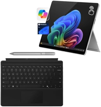 Microsoft Surface Pro 11 Bundle  13 Copilot  PC with Black Pro Keyboard & Slim Pen  Snapdragon X Plus  AI Tablet Essential Bundle for Surface Pro 11  16GB RAM  512GB SSD  Win 11 Pro