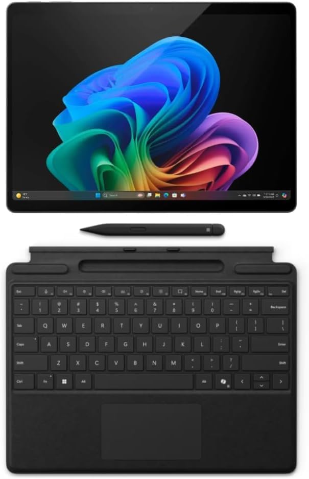 Microsoft Surface Pro 11 Bundle  13 Copilot  PC with Black Pro Keyboard & Slim Pen  Snapdragon X Plus  AI Tablet Essential Bundle for Surface Pro 11  16GB RAM  512GB SSD  Win 11 Pro